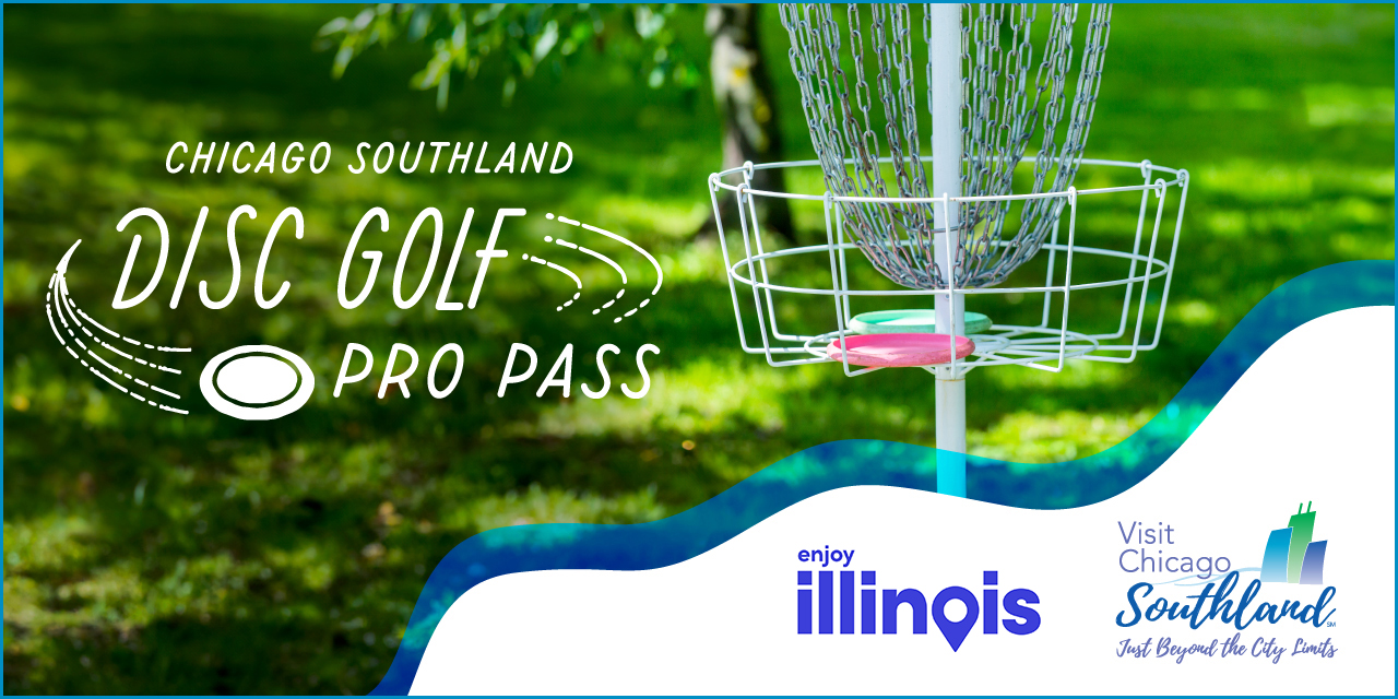 Disc Golf Pro Pass text with a disc golf basket